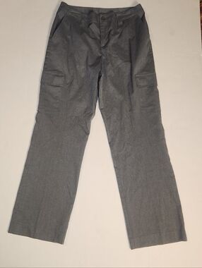 VTG Y2k Old Navy Dark Gray Wide Leg Mid Rise Cargo Tech Pants 10 EUC